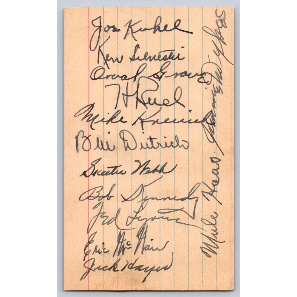 13 Hand Signed‎ Autographs of 1940 Chicago White Sox - See description for names